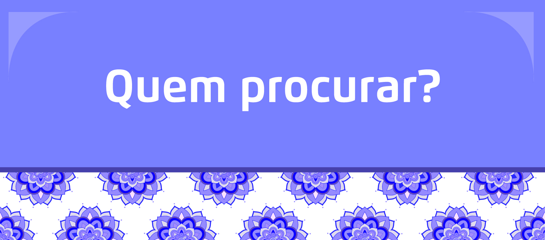 A arte tem um fundo roxo e em branco está escrito "Querem procurar?" e abaixo flores da cor roxa com fundo branco